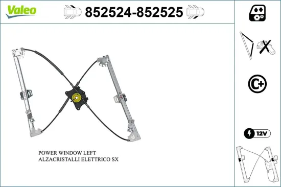 Fensterheber vorne links VALEO 852524 Bild Fensterheber vorne links VALEO 852524