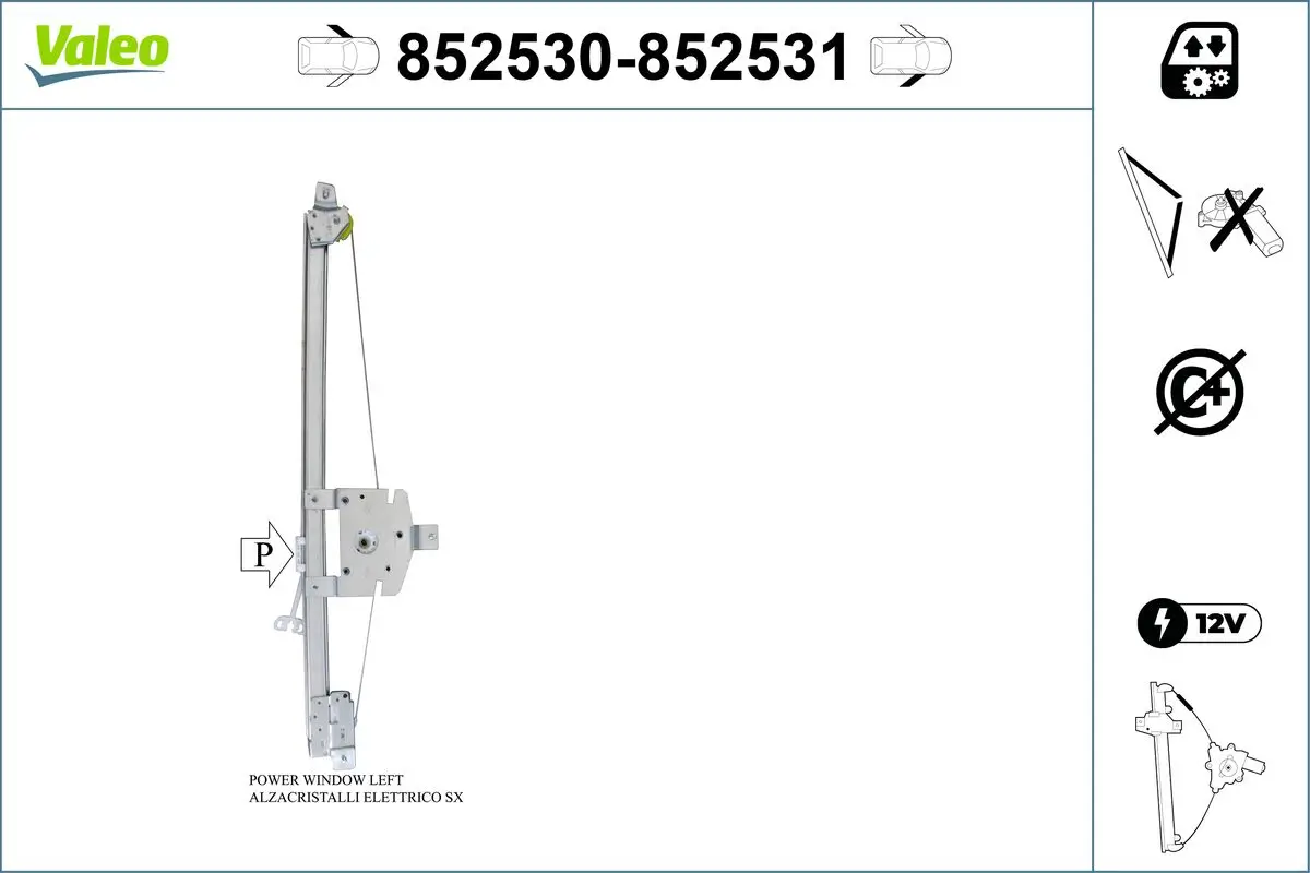 Fensterheber vorne links VALEO 852530