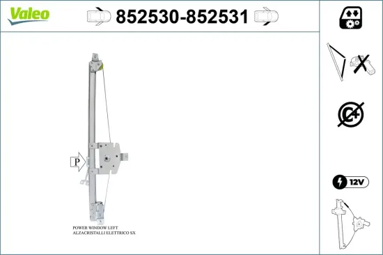 Fensterheber vorne links VALEO 852530 Bild Fensterheber vorne links VALEO 852530