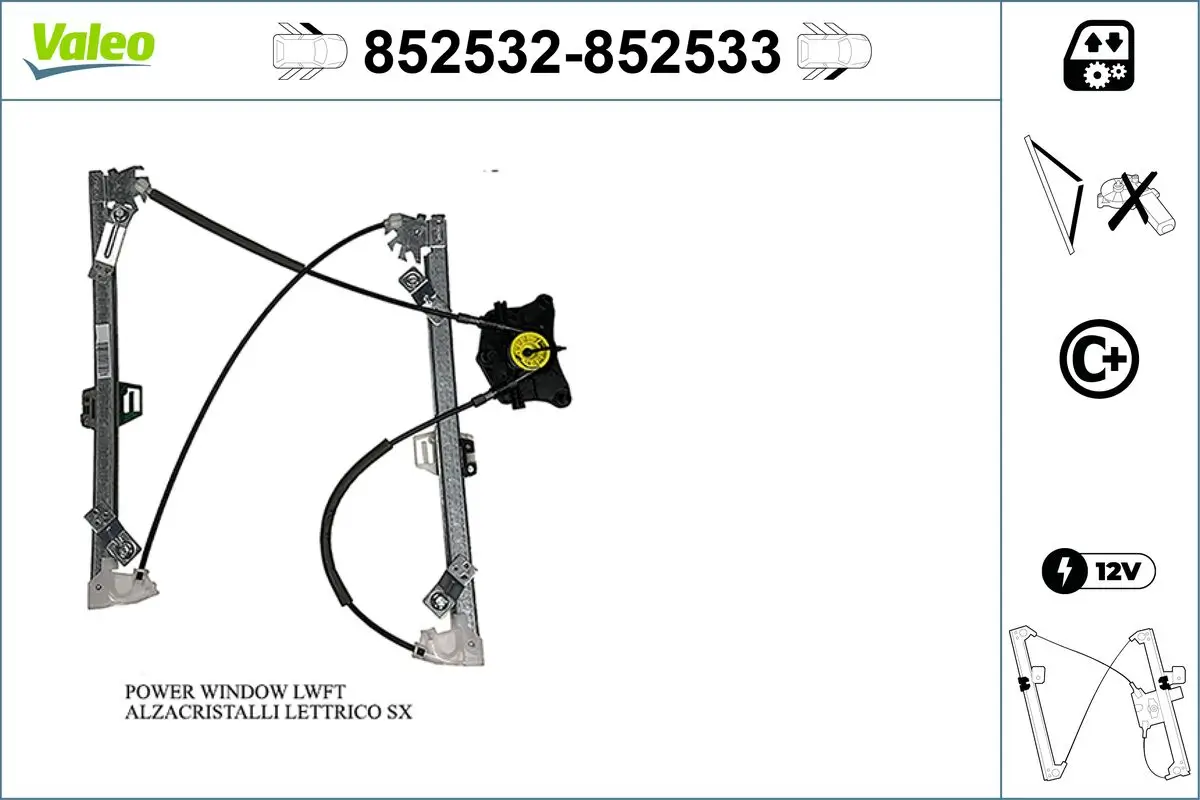 Fensterheber vorne links VALEO 852532