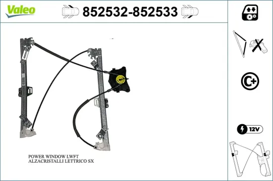 Fensterheber vorne links VALEO 852532 Bild Fensterheber vorne links VALEO 852532