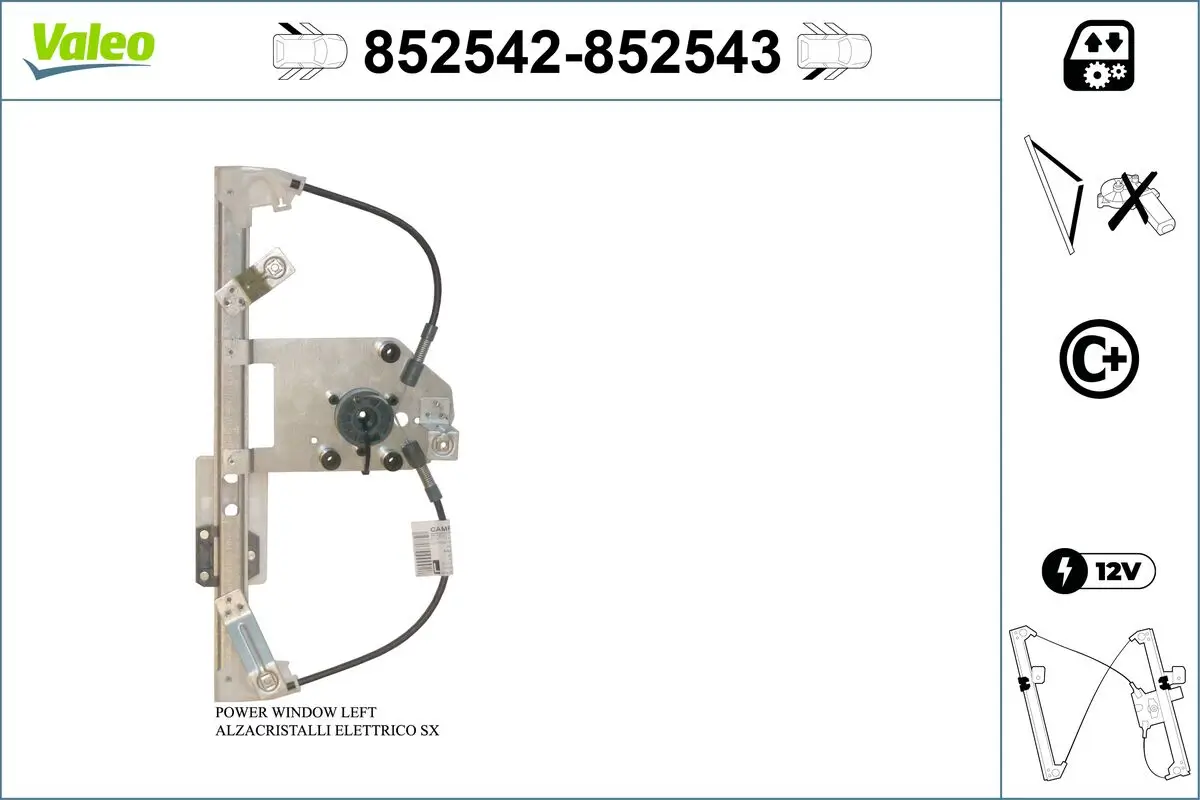 Fensterheber hinten links VALEO 852542