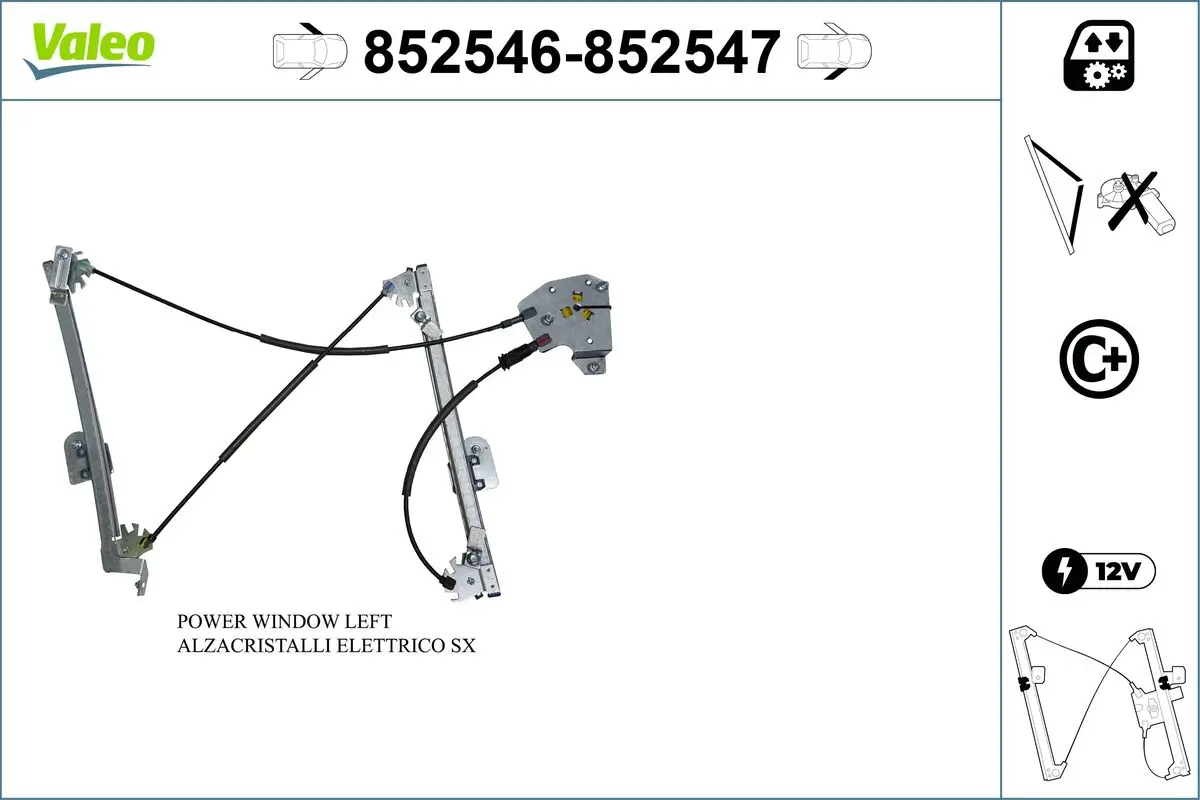 Fensterheber vorne links VALEO 852546