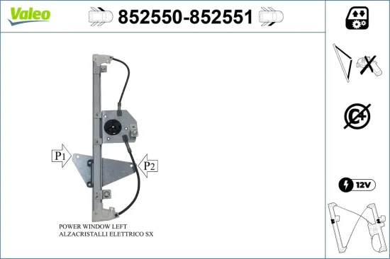 Fensterheber vorne links VALEO 852550 Bild Fensterheber vorne links VALEO 852550