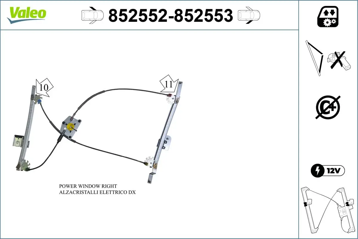 Fensterheber vorne links VALEO 852552