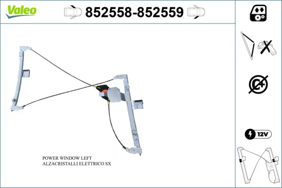 Fensterheber vorne links VALEO 852558 Bild Fensterheber vorne links VALEO 852558