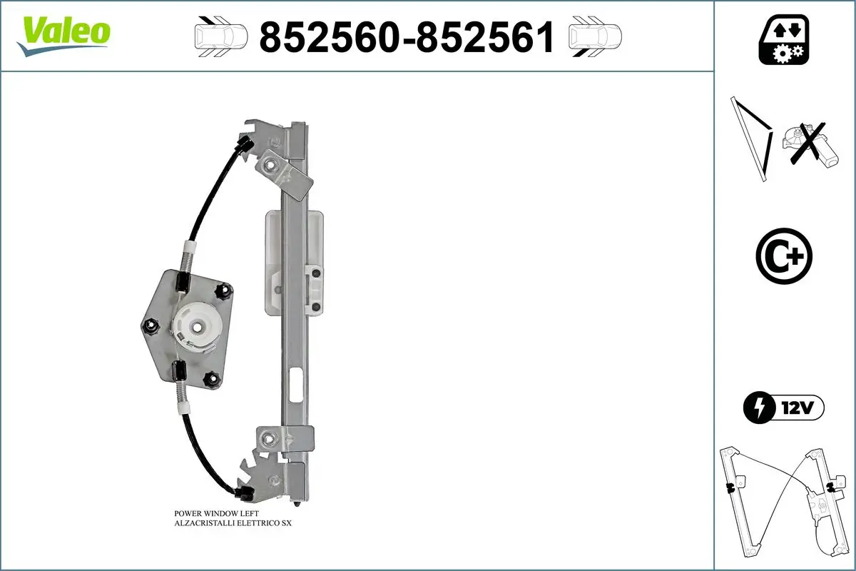 Fensterheber hinten links VALEO 852560