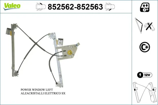 Fensterheber vorne links VALEO 852562 Bild Fensterheber vorne links VALEO 852562