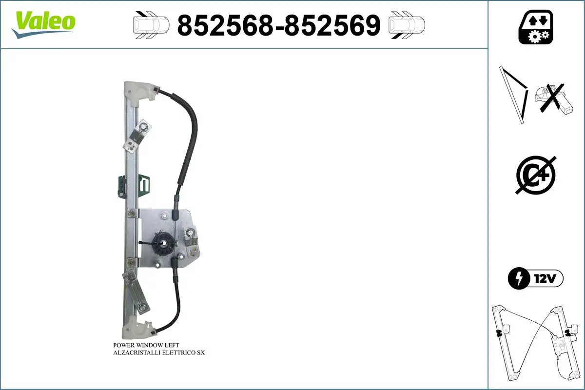 Fensterheber hinten links VALEO 852568