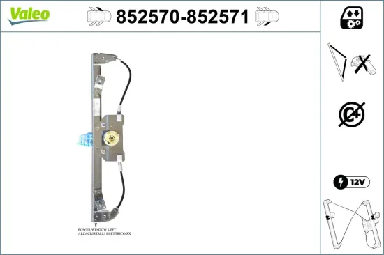 Fensterheber vorne links VALEO 852570 Bild Fensterheber vorne links VALEO 852570