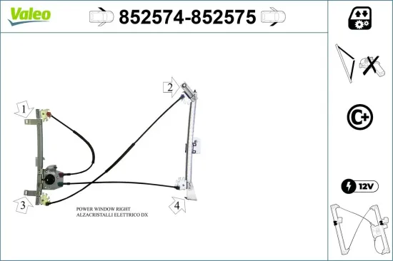 Fensterheber vorne links VALEO 852574 Bild Fensterheber vorne links VALEO 852574