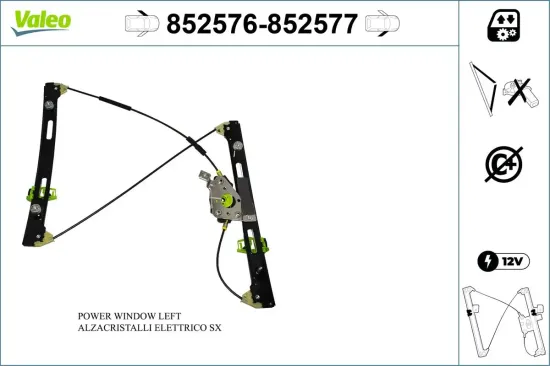 Fensterheber vorne links VALEO 852576 Bild Fensterheber vorne links VALEO 852576