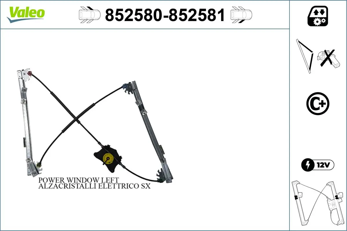 Fensterheber vorne links VALEO 852580