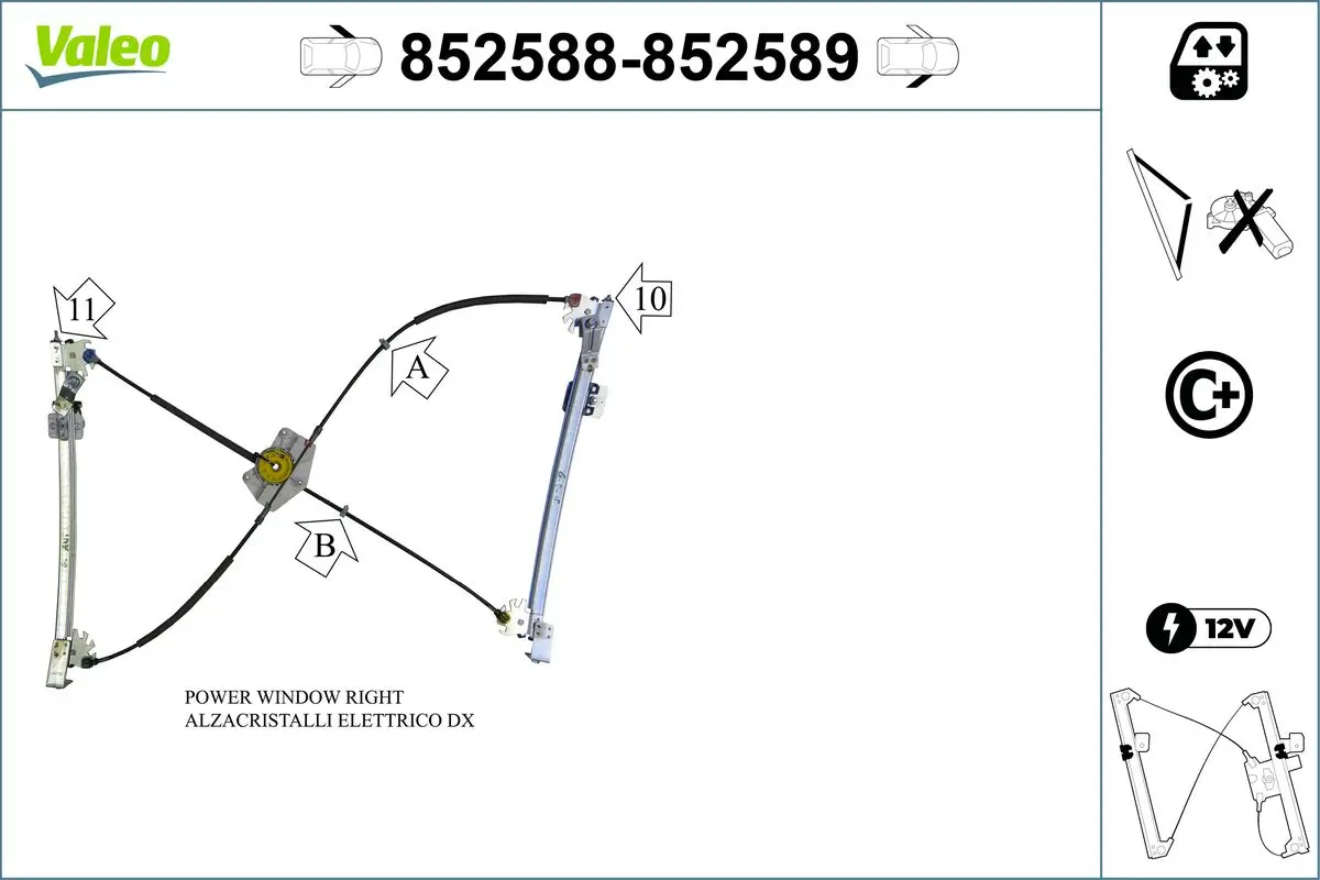 Fensterheber vorne links VALEO 852588