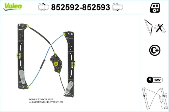 Fensterheber vorne links VALEO 852592 Bild Fensterheber vorne links VALEO 852592