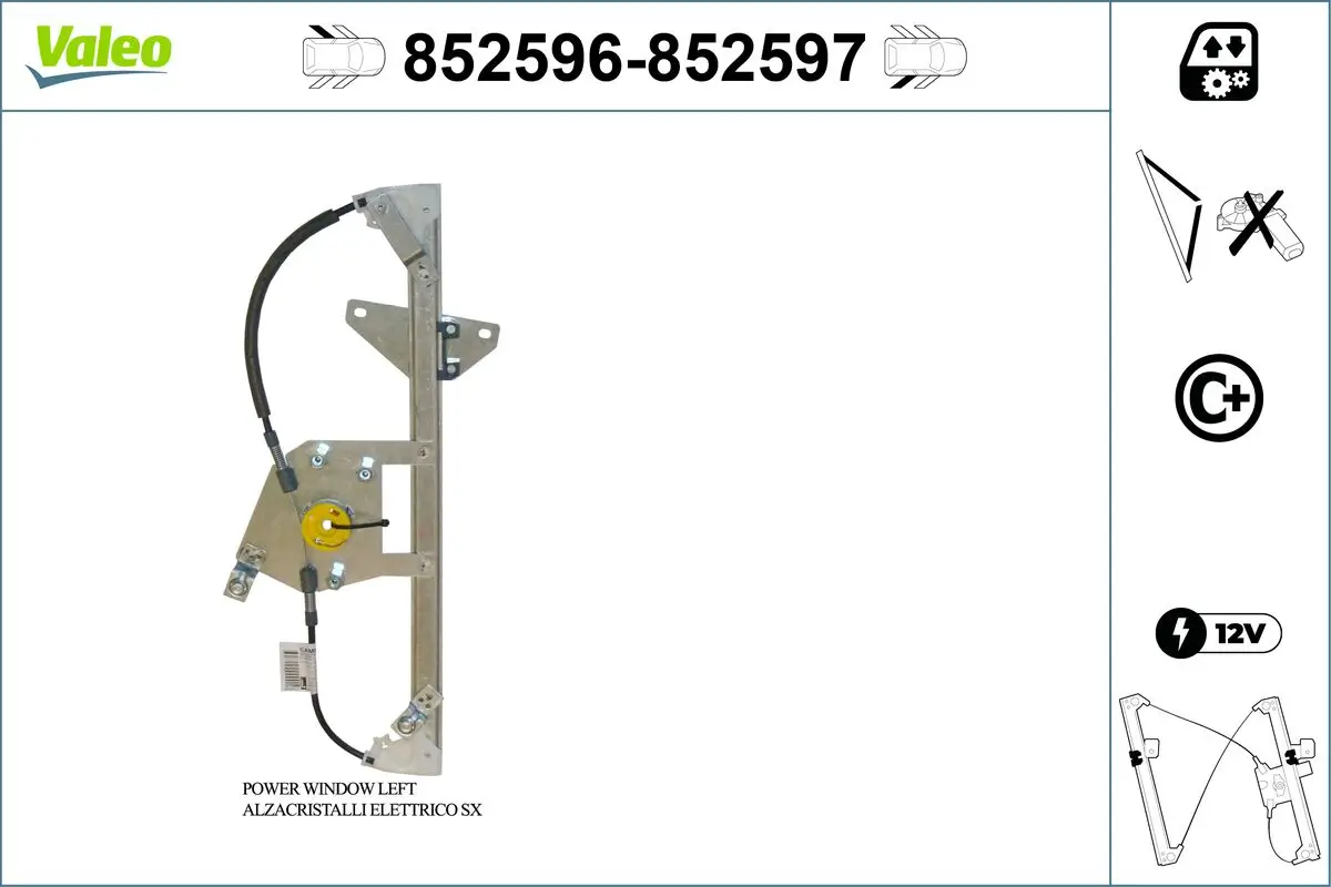 Fensterheber hinten links VALEO 852596