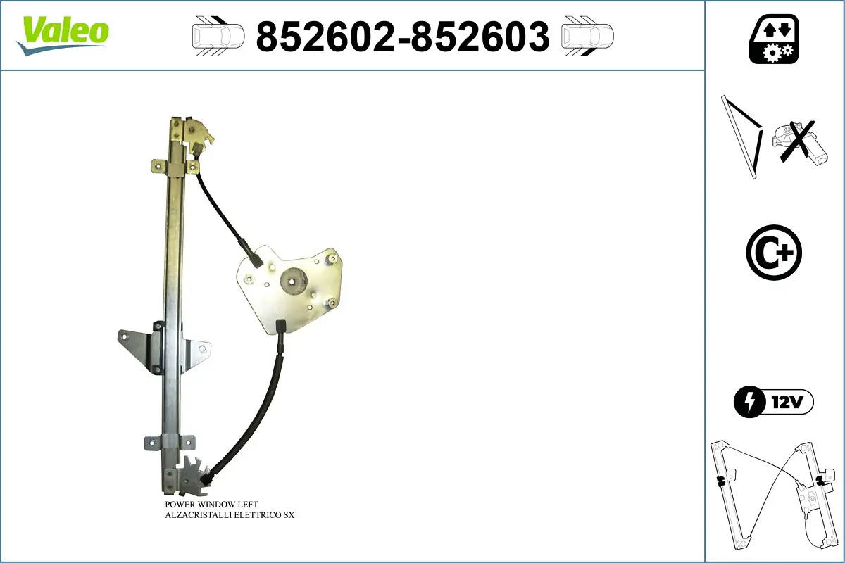 Fensterheber vorne rechts VALEO 852603