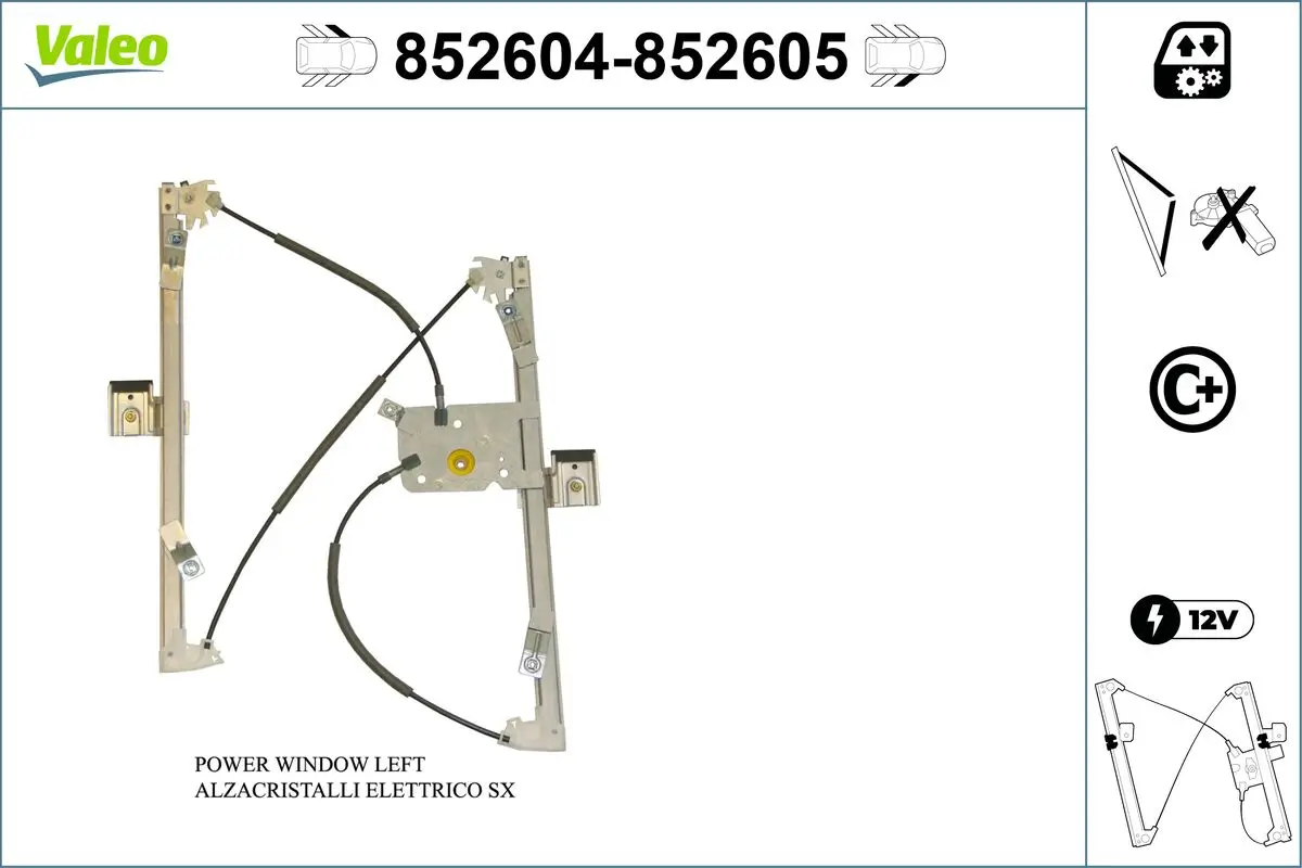 Fensterheber vorne links VALEO 852604