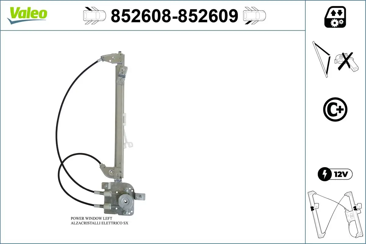 Fensterheber hinten links VALEO 852608