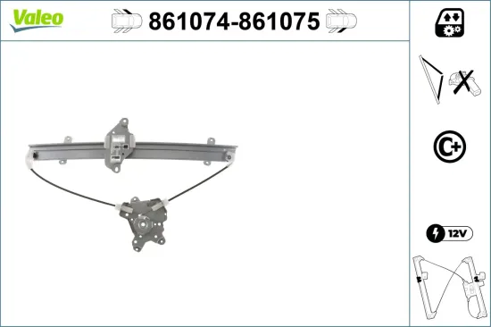 Fensterheber vorne links VALEO 861074 Bild Fensterheber vorne links VALEO 861074