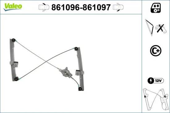 Fensterheber vorne links VALEO 861096 Bild Fensterheber vorne links VALEO 861096