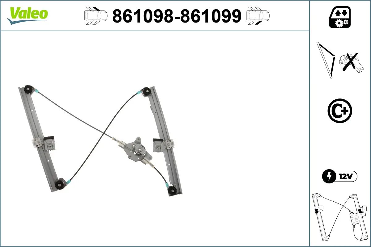 Fensterheber vorne rechts VALEO 861099