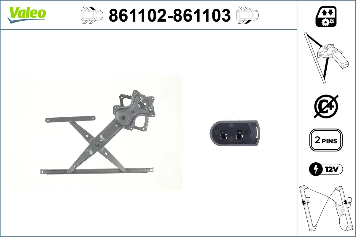 Fensterheber 12 V vorne links VALEO 861102