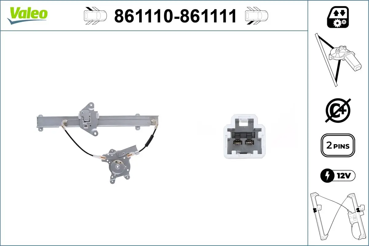 Fensterheber 12 V hinten links VALEO 861110
