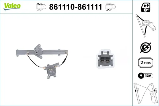 Fensterheber 12 V hinten links VALEO 861110 Bild Fensterheber 12 V hinten links VALEO 861110