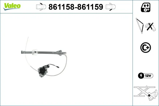 Fensterheber vorne links VALEO 861158 Bild Fensterheber vorne links VALEO 861158