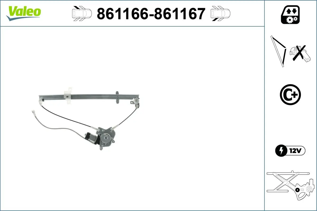 Fensterheber hinten links VALEO 861166