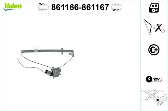 Fensterheber hinten links VALEO 861166 Bild Fensterheber hinten links VALEO 861166