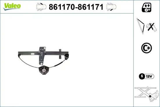 Fensterheber vorne links VALEO 861170 Bild Fensterheber vorne links VALEO 861170