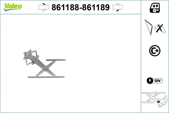 Fensterheber vorne links VALEO 861188 Bild Fensterheber vorne links VALEO 861188