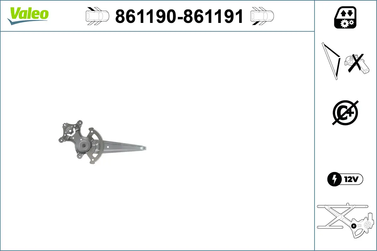 Fensterheber hinten rechts VALEO 861191