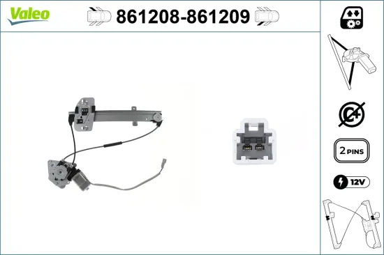 Fensterheber 12 V hinten links VALEO 861208 Bild Fensterheber 12 V hinten links VALEO 861208