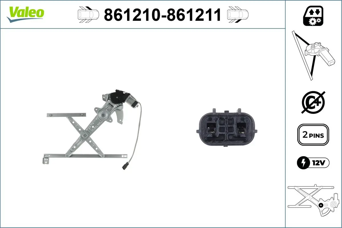 Fensterheber 12 V vorne links VALEO 861210