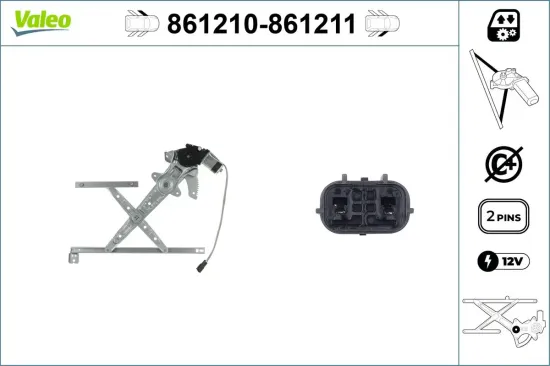 Fensterheber 12 V vorne links VALEO 861210 Bild Fensterheber 12 V vorne links VALEO 861210