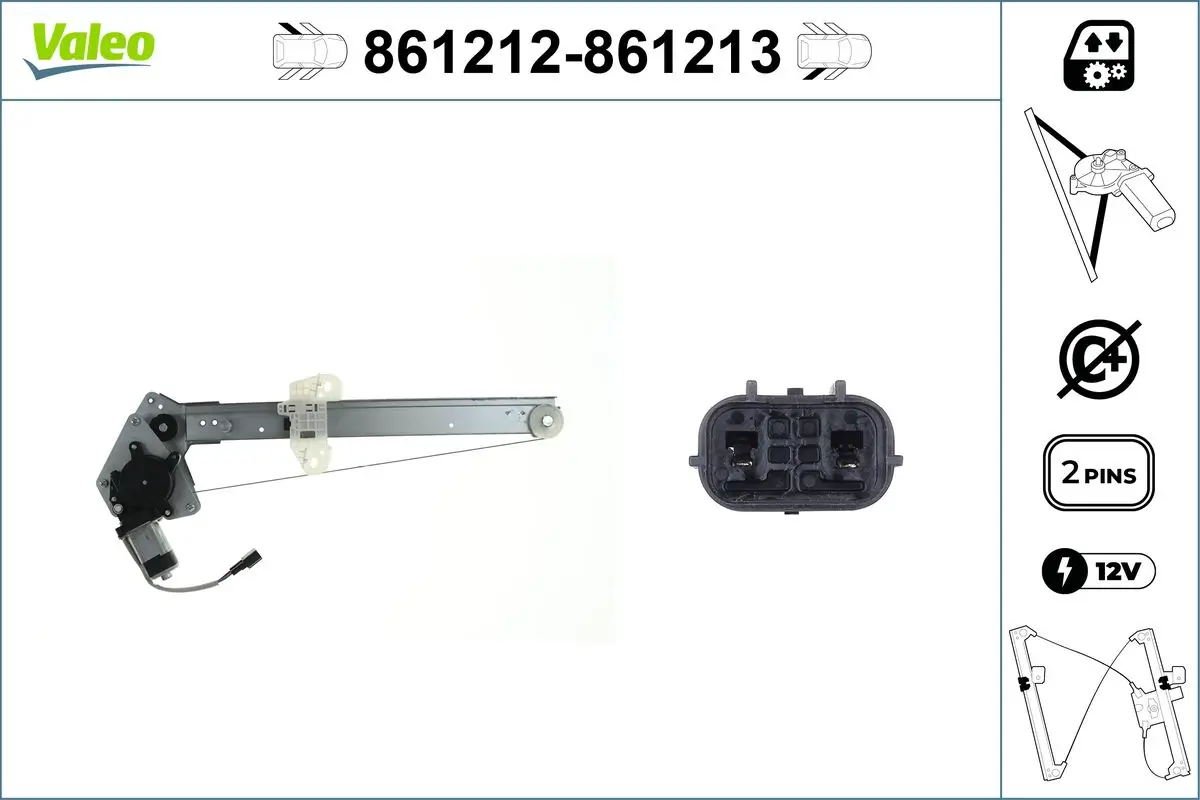 Fensterheber 12 V hinten links VALEO 861212