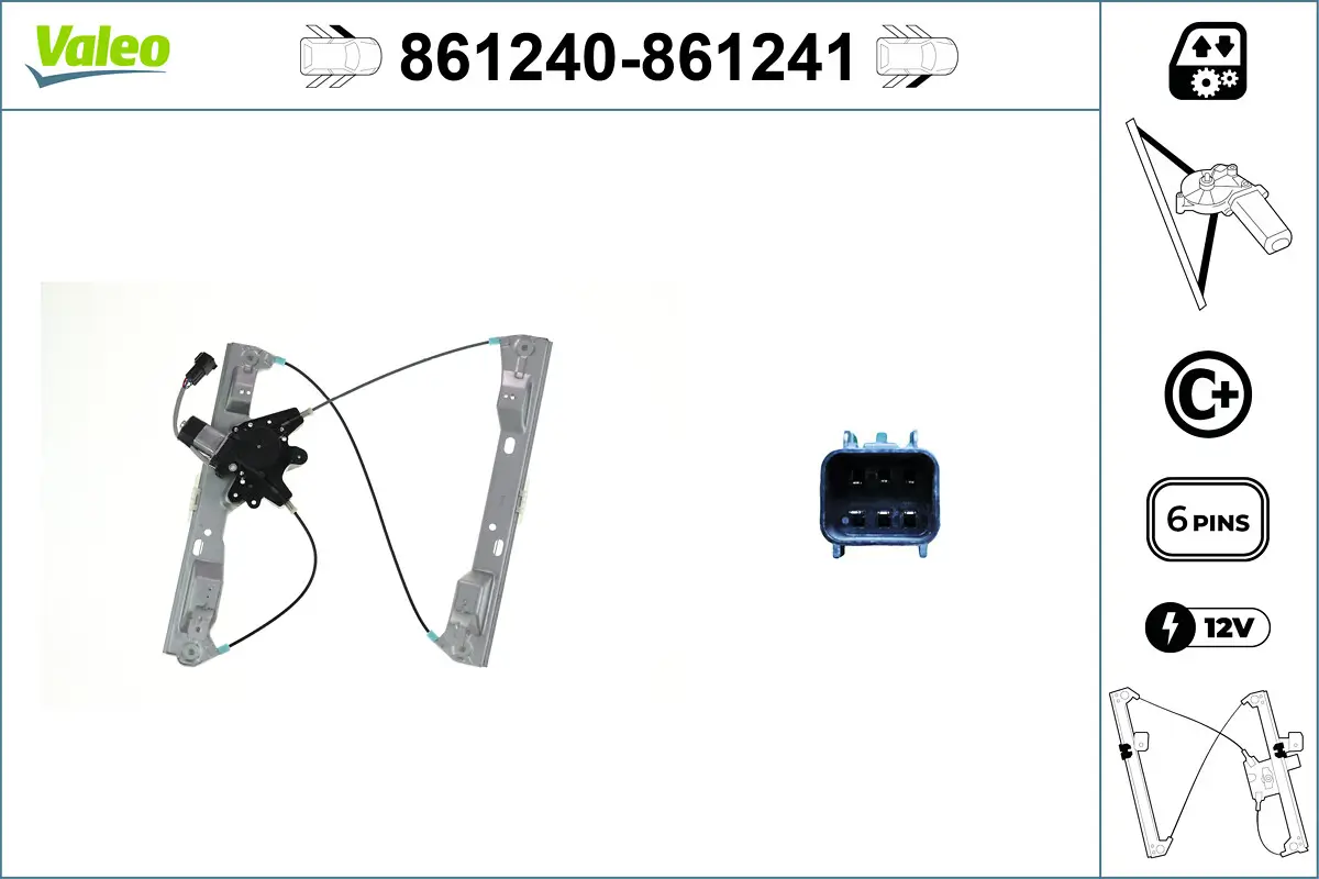 Fensterheber 12 V vorne links VALEO 861240