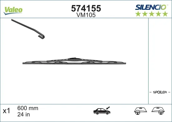 Wischblatt fahrerseitig VALEO 574155 Bild Wischblatt fahrerseitig VALEO 574155