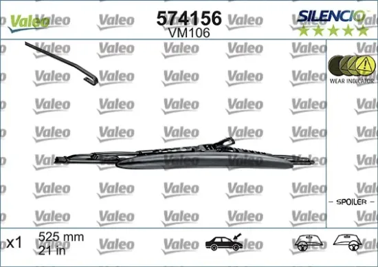 Wischblatt fahrerseitig VALEO 574156 Bild Wischblatt fahrerseitig VALEO 574156