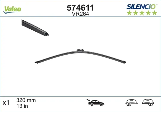 Wischblatt hinten VALEO 574611 Bild Wischblatt hinten VALEO 574611