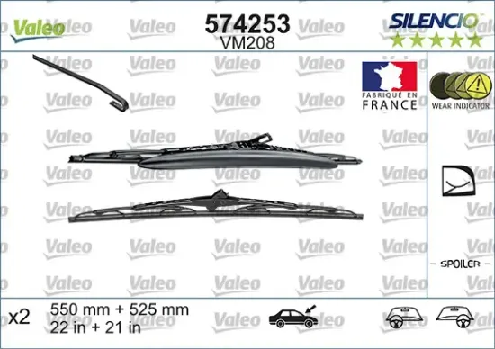 Wischblatt vorne VALEO 574253 Bild Wischblatt vorne VALEO 574253