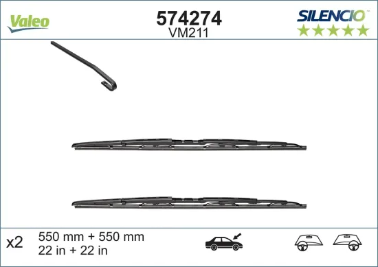 Wischblatt vorne VALEO 574274 Bild Wischblatt vorne VALEO 574274