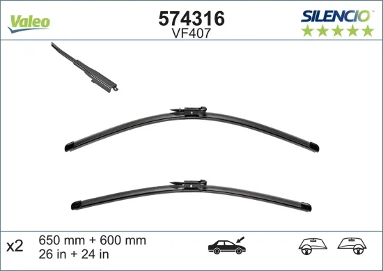 Wischblatt vorne VALEO 574316 Bild Wischblatt vorne VALEO 574316