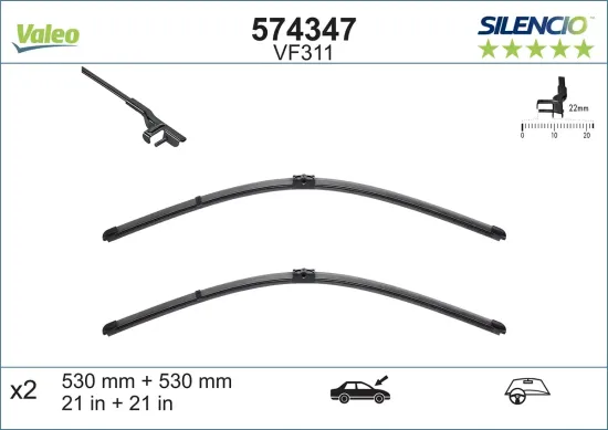 Wischblatt vorne VALEO 574347 Bild Wischblatt vorne VALEO 574347