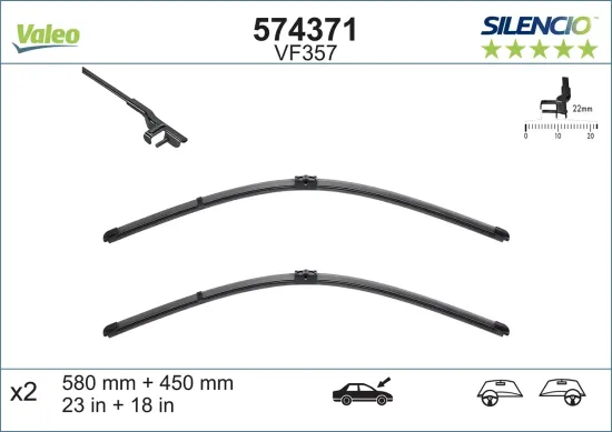 Wischblatt vorne VALEO 574371 Bild Wischblatt vorne VALEO 574371