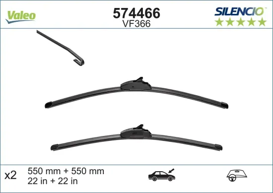 Wischblatt vorne VALEO 574466 Bild Wischblatt vorne VALEO 574466