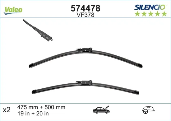 Wischblatt vorne VALEO 574478 Bild Wischblatt vorne VALEO 574478